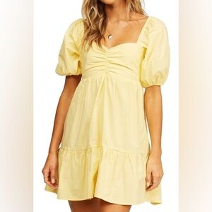 Billabong Yellow Puff Sleeve Dress